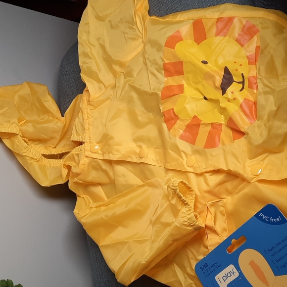 Rain Coat Infant Small Medium Lion Design Yellow Jacket Slicker Cute Baby Gift - Picture 2 of 9